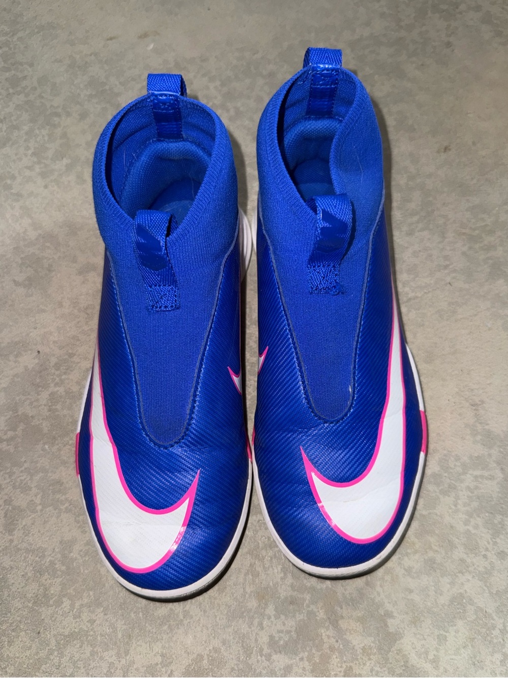 Kids Nike Blue & Pink Slip-On Indoor Soccer Shoes